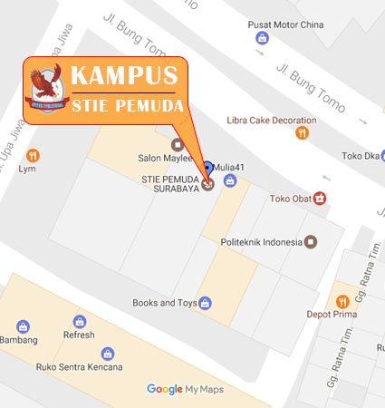Lokasi dan Peta (Google Map) Sekolah Tinggi Ilmu Ekonomi Pelita Mulia Indonesia Surabaya Hybrid Ak
